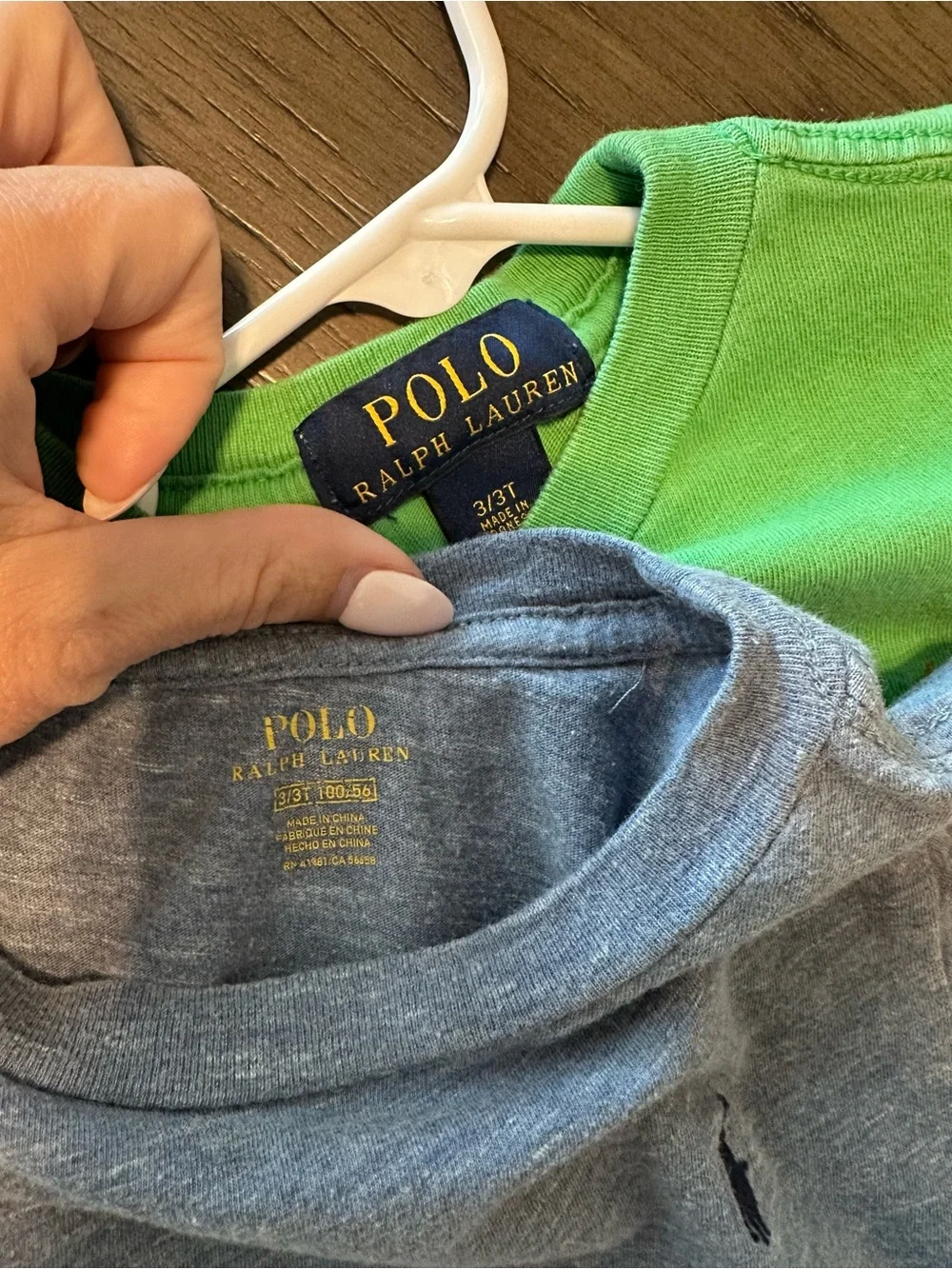 Ralph Lauren Kids Heather Gray & Bright Green Short Sleeve Tees
